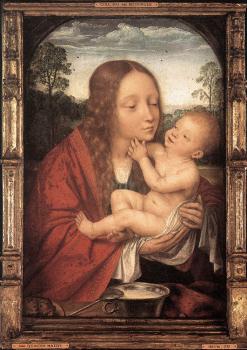 崑汀 馬西斯 Virgin and Child in a Landscape